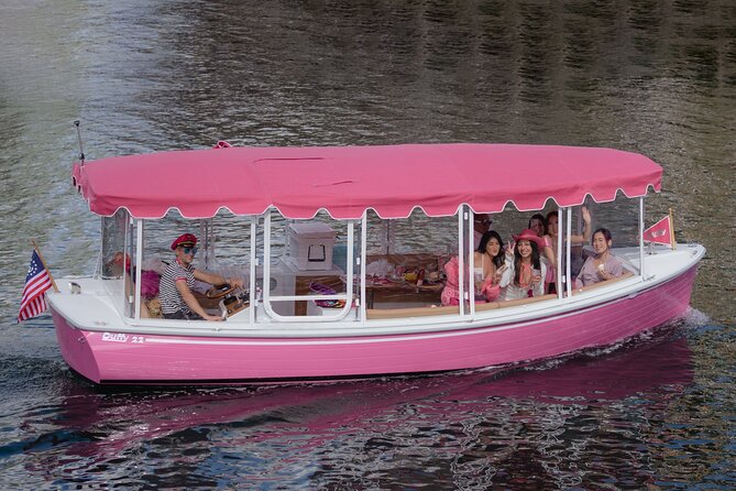 2-Hour Private Pink Bachelorette Boat Cruise in San Diego Bay - What’s included onboard: hats, water, restroom, karaoke, banner