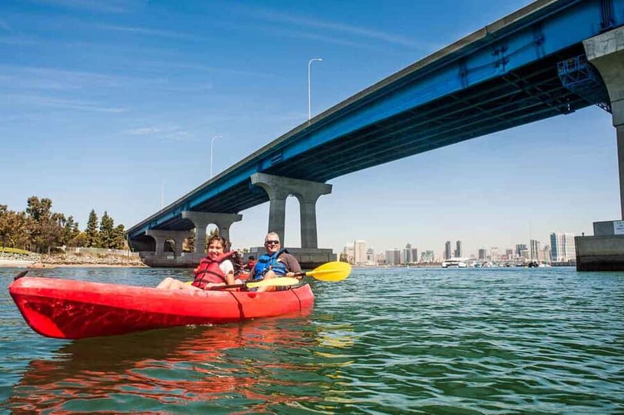 Coronado Guided Kayak Tour 90-Min - Under the Coronado Bridge: the signature moment