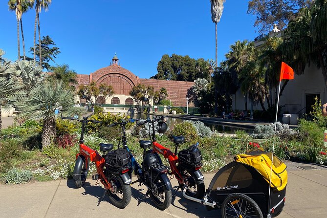 E-Bike Tour in Balboa Park - California Tower: your big visual landmark and Museum of Us connection