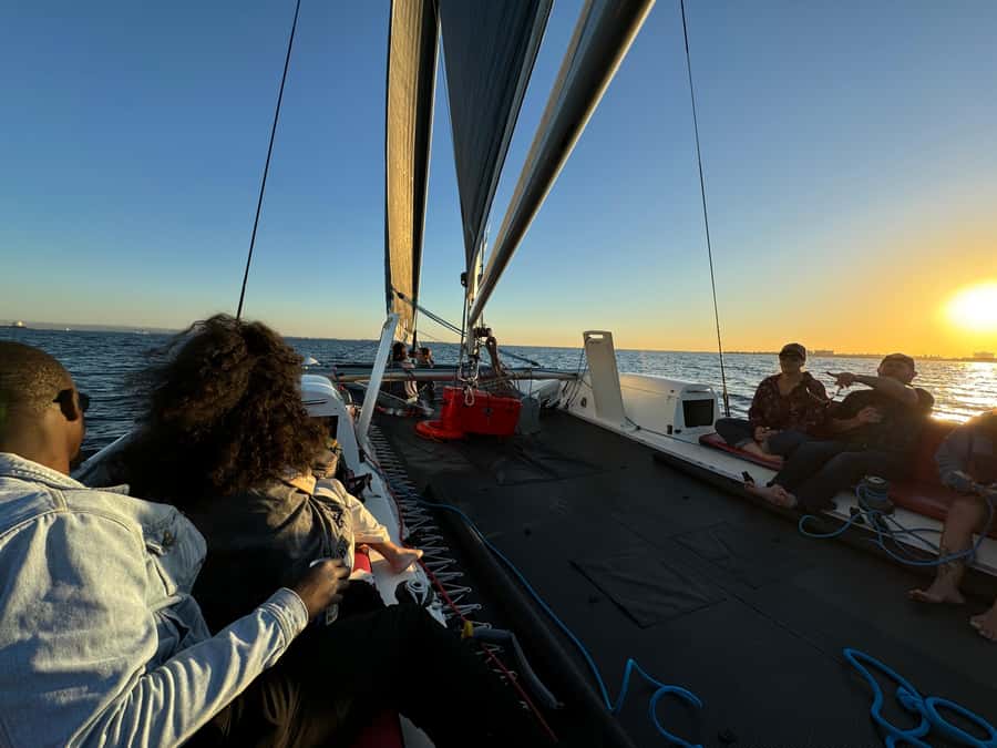 San Diego Bay: 2.5 hour Pure Catamaran Sailing Cruise - The sightseeing loop: skyline, the bridge, and the working harbor