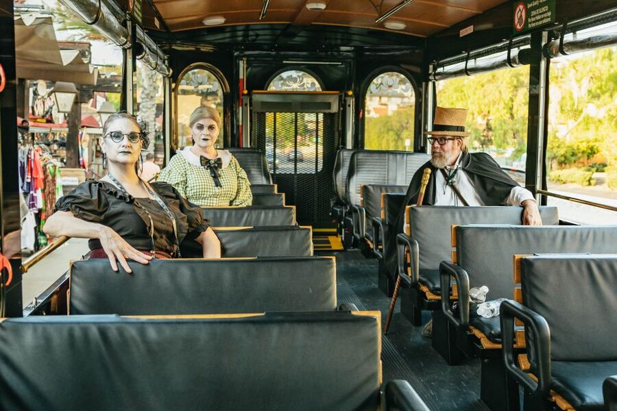 San Diego: Ghosts & Gravestones Trolley Tour - Mission Hills and Pioneer Park at night: the calm before the creep