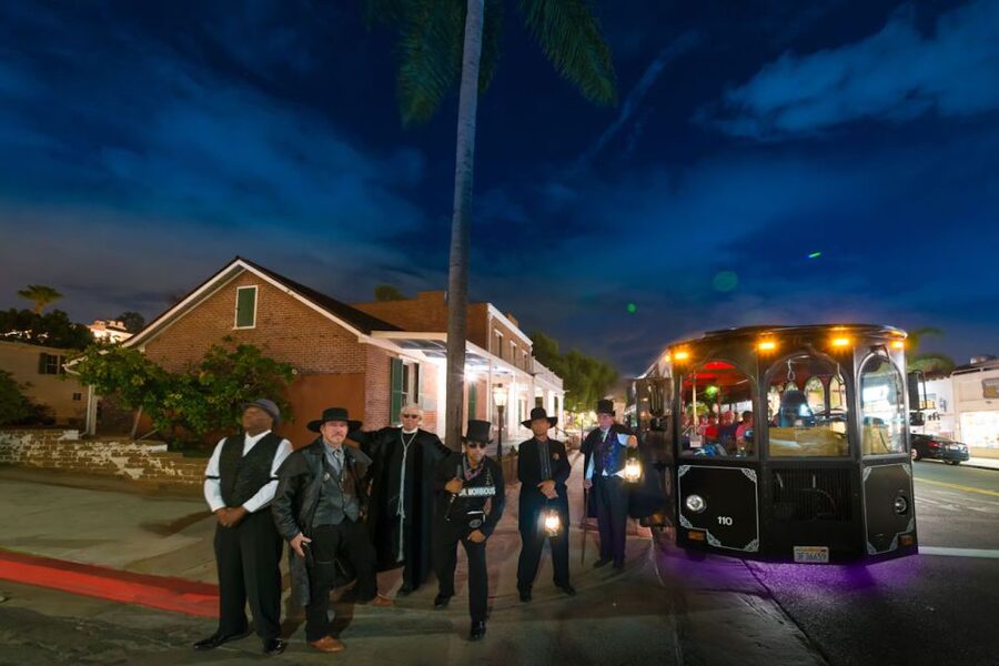 San Diego: Ghosts & Gravestones Trolley Tour - The 90-minute trolley rhythm: ride, stop, and walk smart